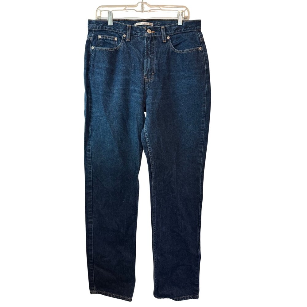 vintage Tommy Hilfiger Mens Straight Leg Jeans 33x33 Dark Wash Blue Denim